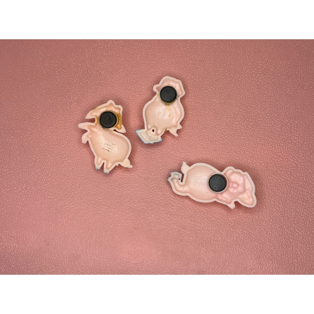 VTG Pig Refrigerator Magnet Lot of 3 Humor About Dieting - Picture 2 of 3